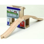 Statie de Marfa - Tunel - Pod cu 2 trasee - Set din lemn Maxim Enterprise Rail Road 
